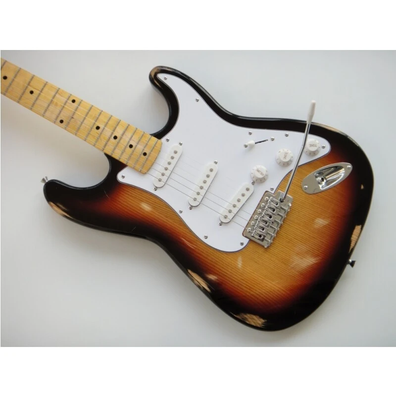 Afanti Ash Body SSS Relic Sunburst St Electric Guitar
