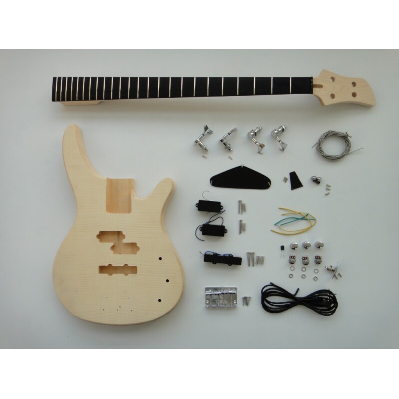 Afanti Basswood Body with Flamed Maple Veneer 4 Strings Bass Guitar