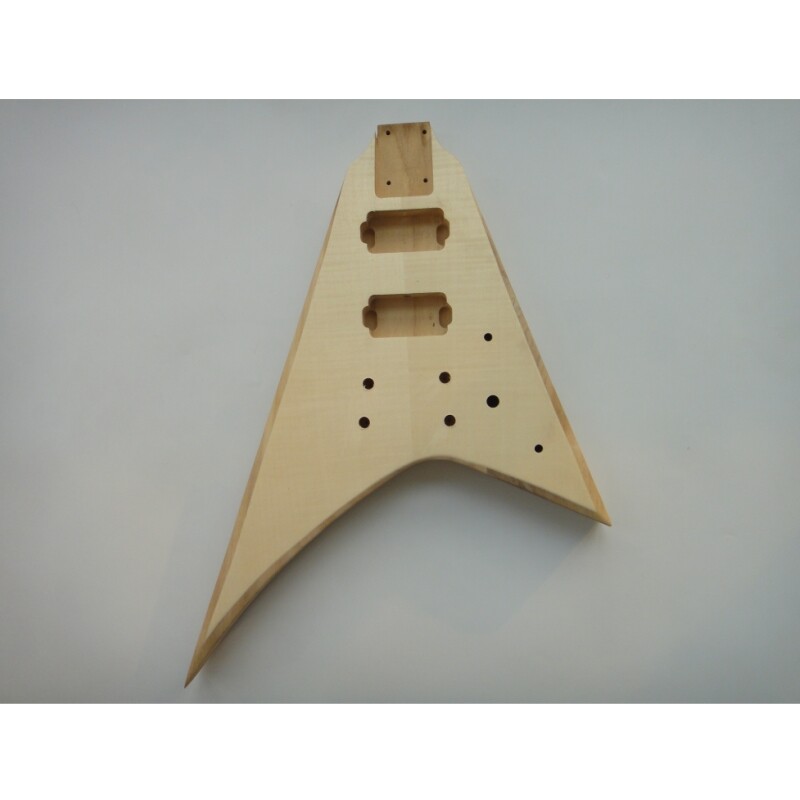 Afanti Paulownia Body with Flamed Maple Veneer DIY Electric Guitar Kit