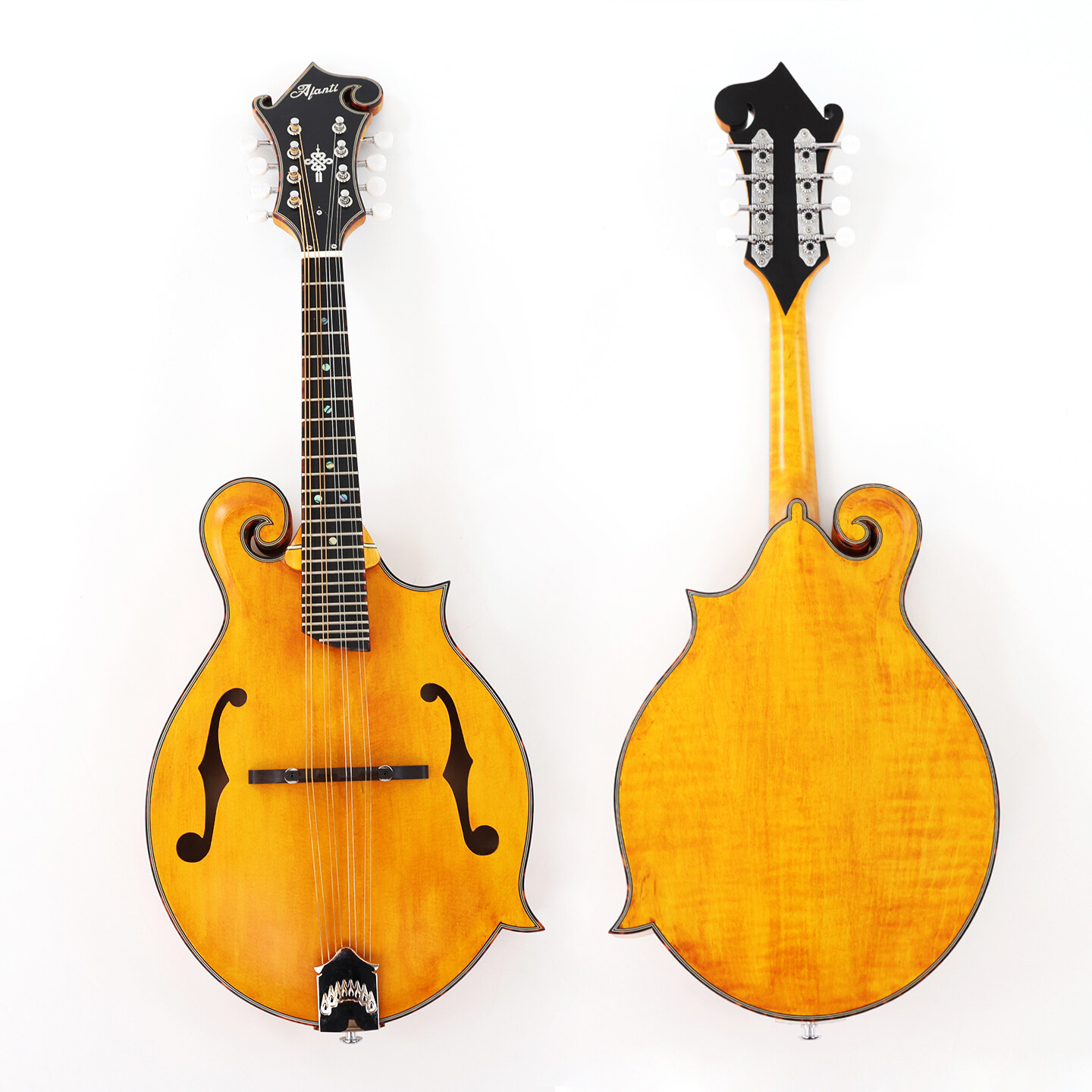 Afanti Goldrush One Piece Solid Flamed Maple Dovetail Neck F Mandolin