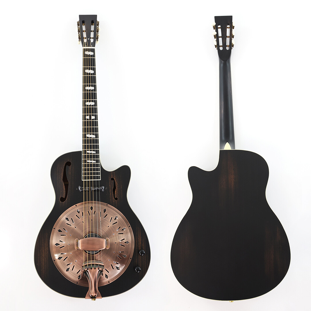 Single Cutaway Round Neck Dobro Resonator guitar with Single Pickup