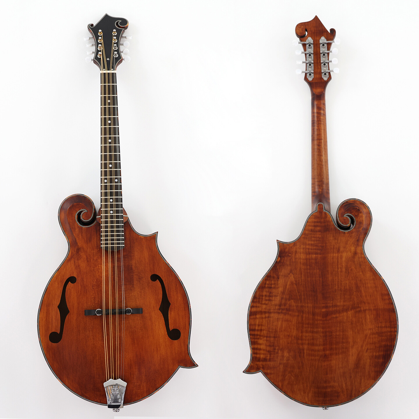 All solid Brown Octave Mandolin with flamed maple back and side