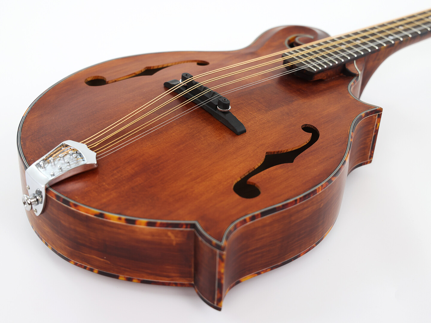 All solid Brown Octave Mandolin with flamed maple back and side