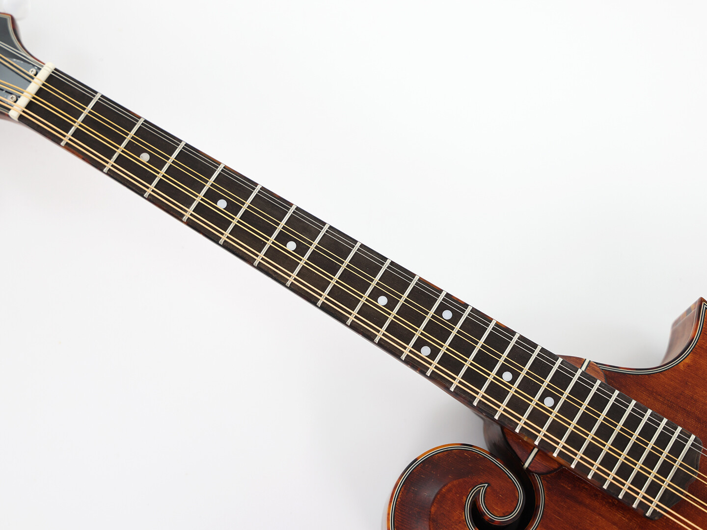 All solid Brown Octave Mandolin with flamed maple back and side