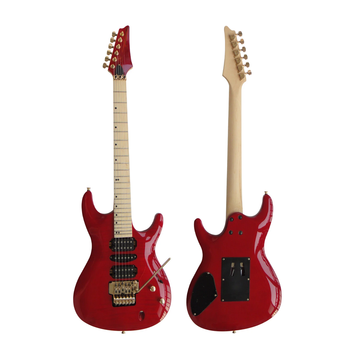 Afanti Customized Hsh Pickup Cherry Red Maple Neck Electric Guitar