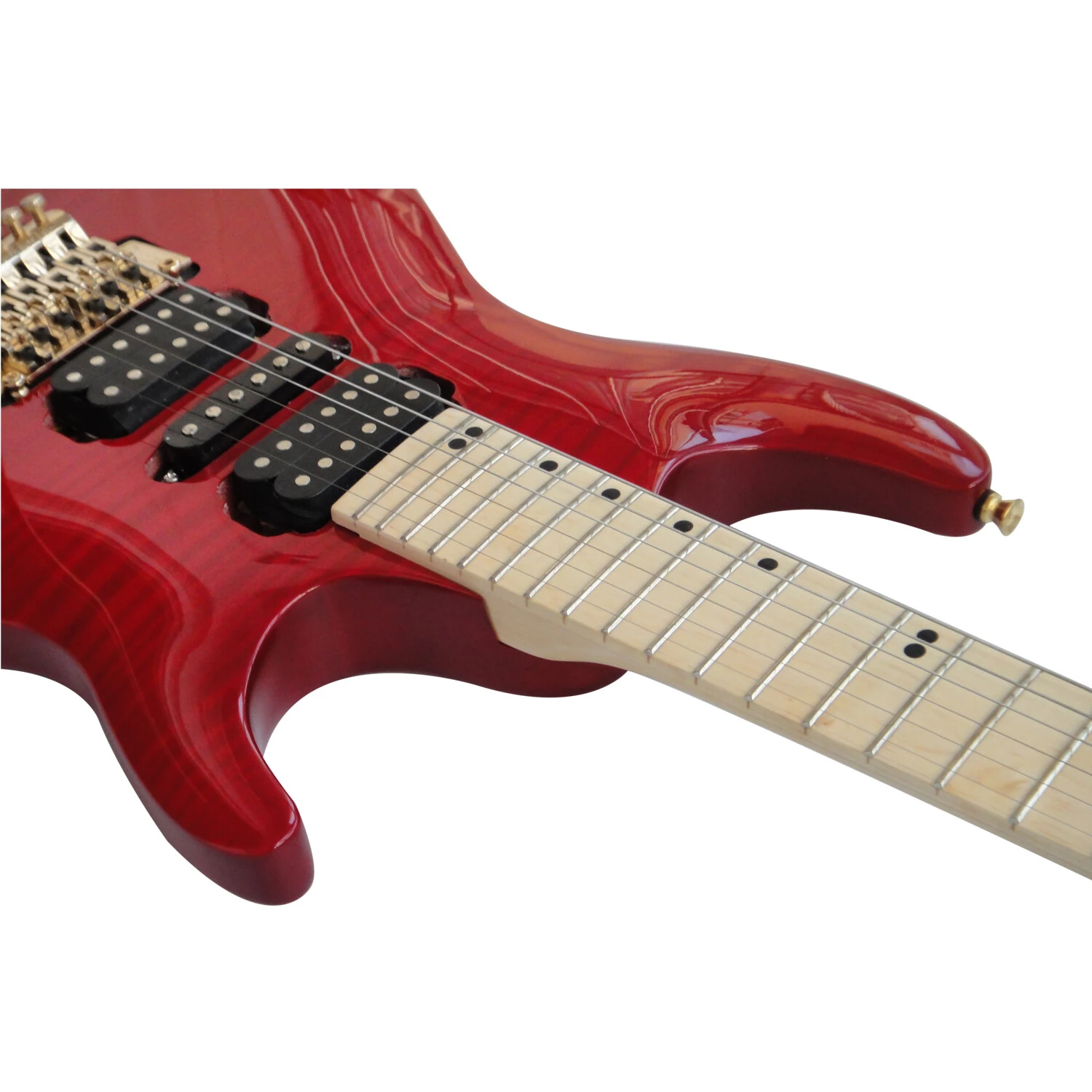 Afanti Customized Hsh Pickup Cherry Red Maple Neck Electric Guitar