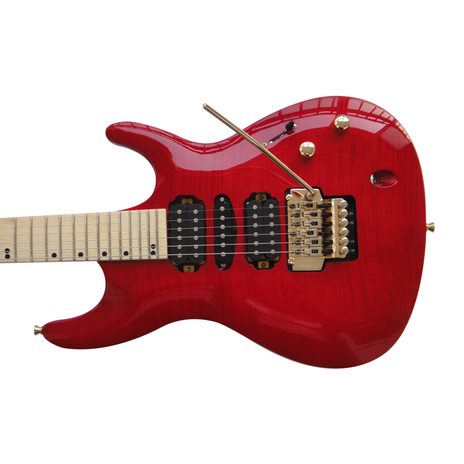Afanti Customized Hsh Pickup Cherry Red Maple Neck Electric Guitar