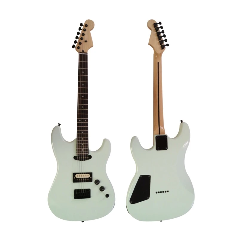 Afanti 6 Strings Light Green Mahogany Body with Black Hardware Electric Guitar