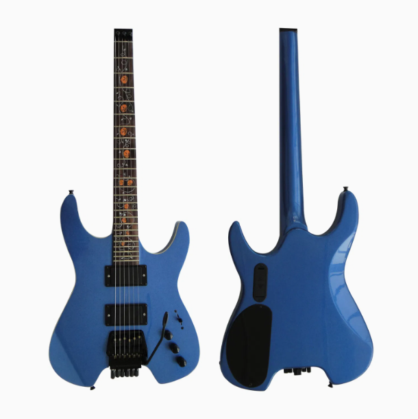 Afanti Customized Hh Double Locking 6 String Blue Metalic Headless Electric Guitar Afanti Customized Hh Double Locking 6 String Blue Metalic Headless Electric Guitar