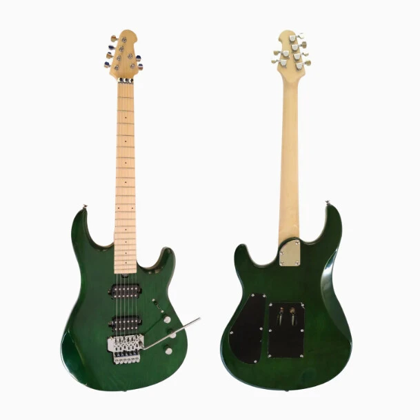 Afanti Customized 6 String Double Locking Tremolo Green Color Electric Guitar