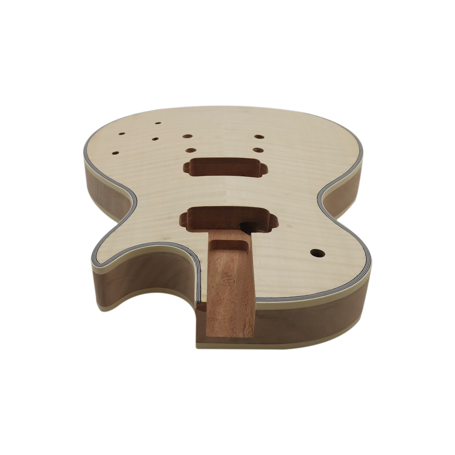 Afanti unfinished mahogany LP guitar body with flamed maple veneer