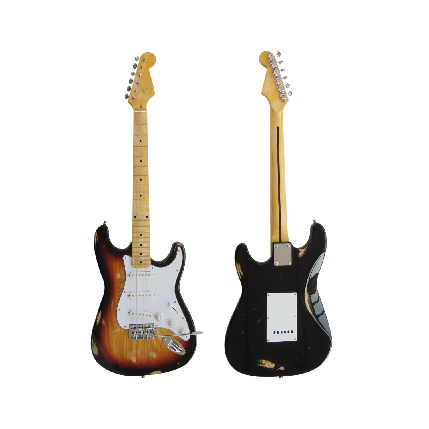 Afanti Ash Body SSS Relic Sunburst St Electric Guitar