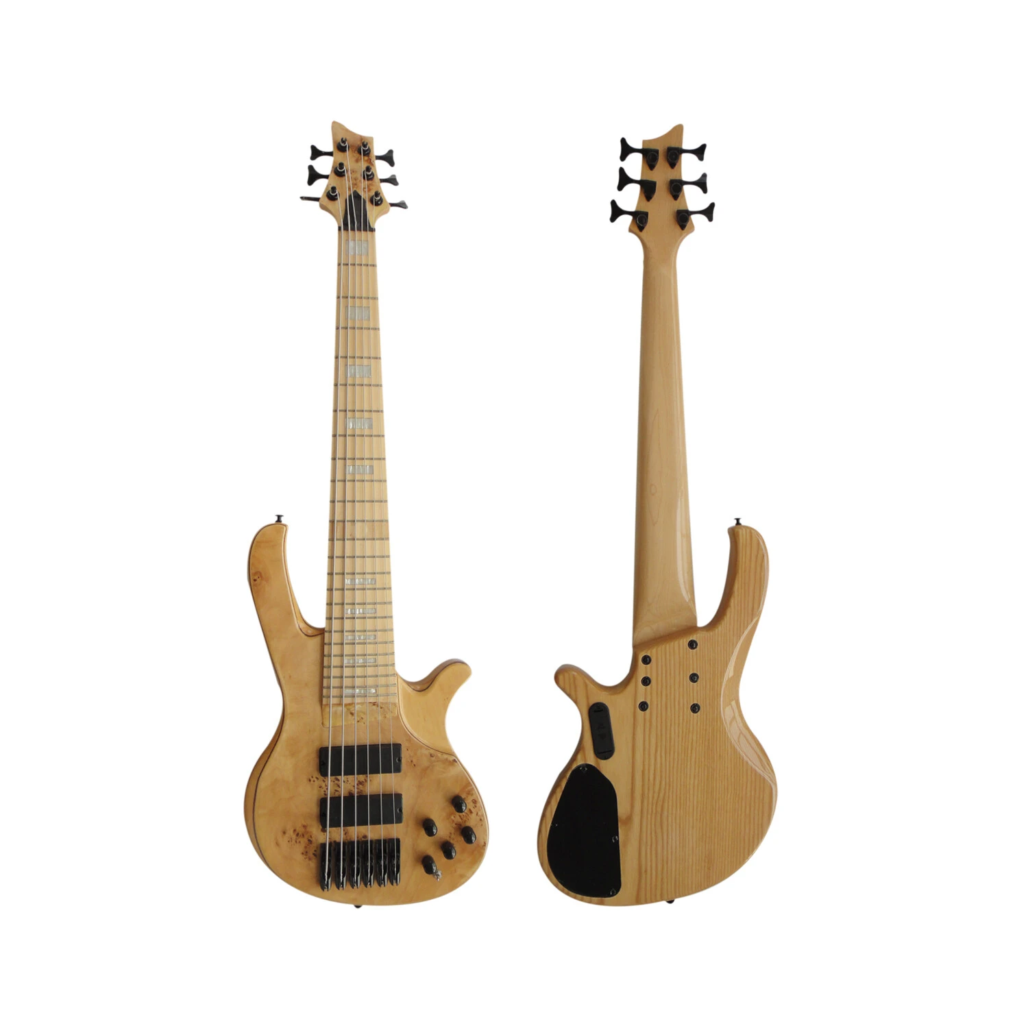 Afanti Ash Body with Poplar Burl Veneer Bass Guitar 