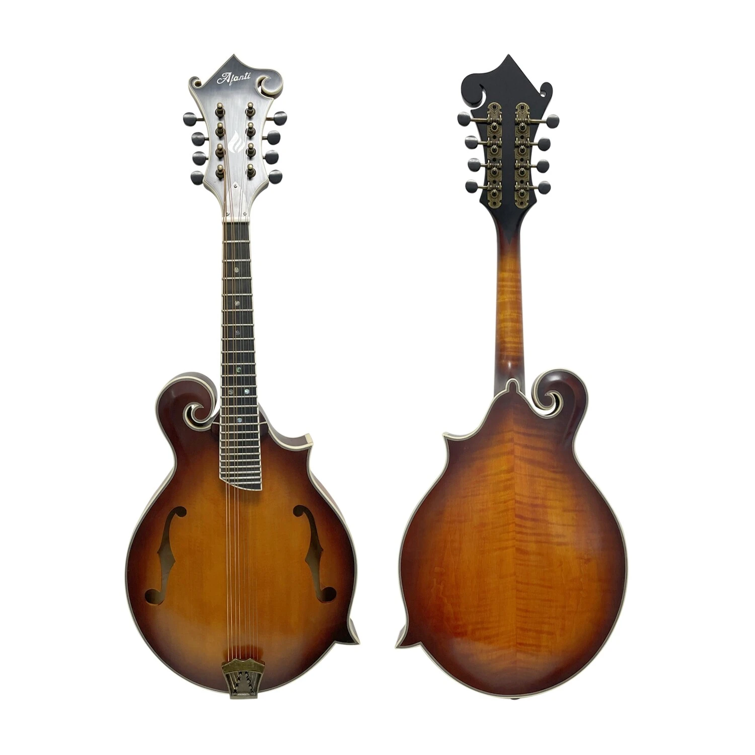 East Luthier Hand made all solid 3A wood Sunburst F style Mandolin Guitar