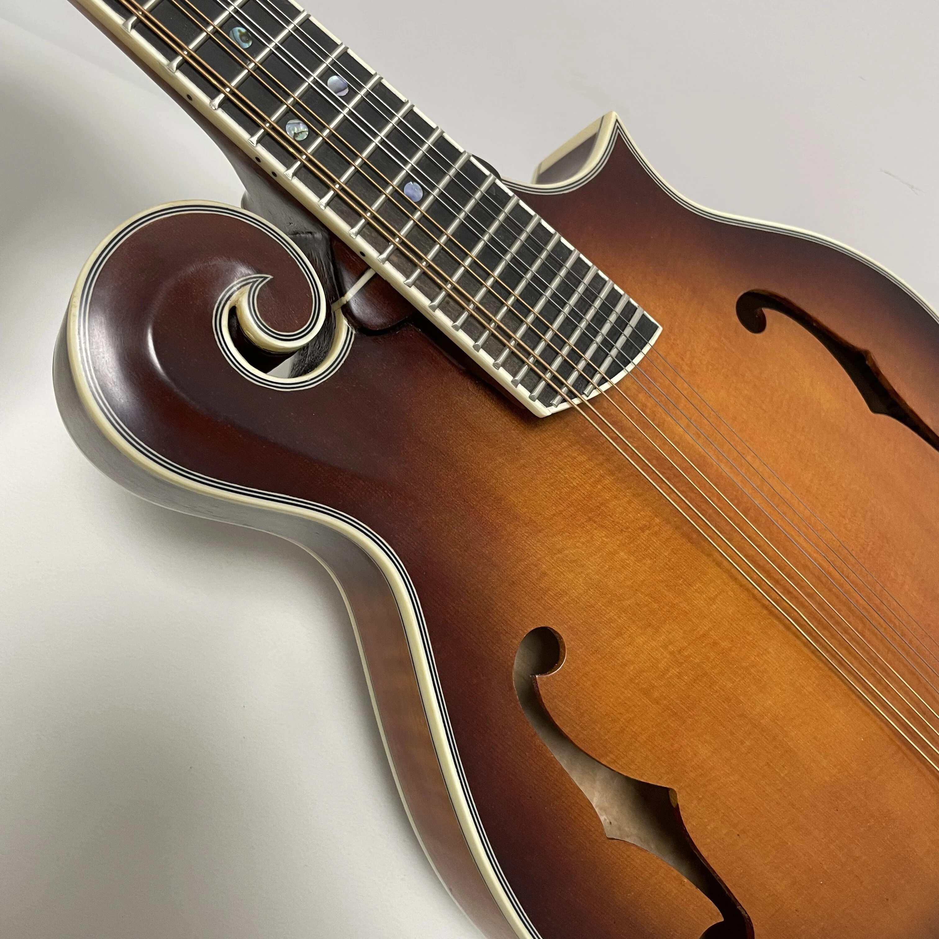 East Luthier Hand made all solid 3A wood Sunburst F style Mandolin Guitar