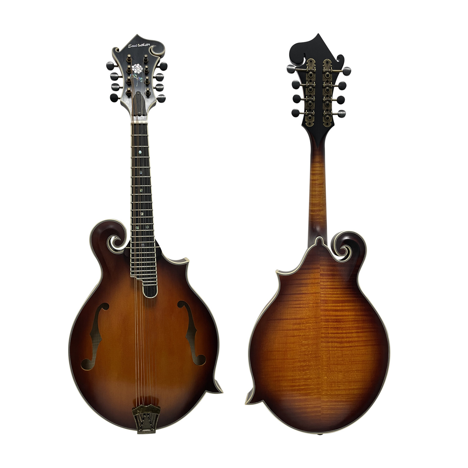 East Luthier Hand Made All Solid 3A Wood Sunburst F Style Mandolin East Luthier Hand Made All Solid 3A Wood Sunburst F Style Mandolin