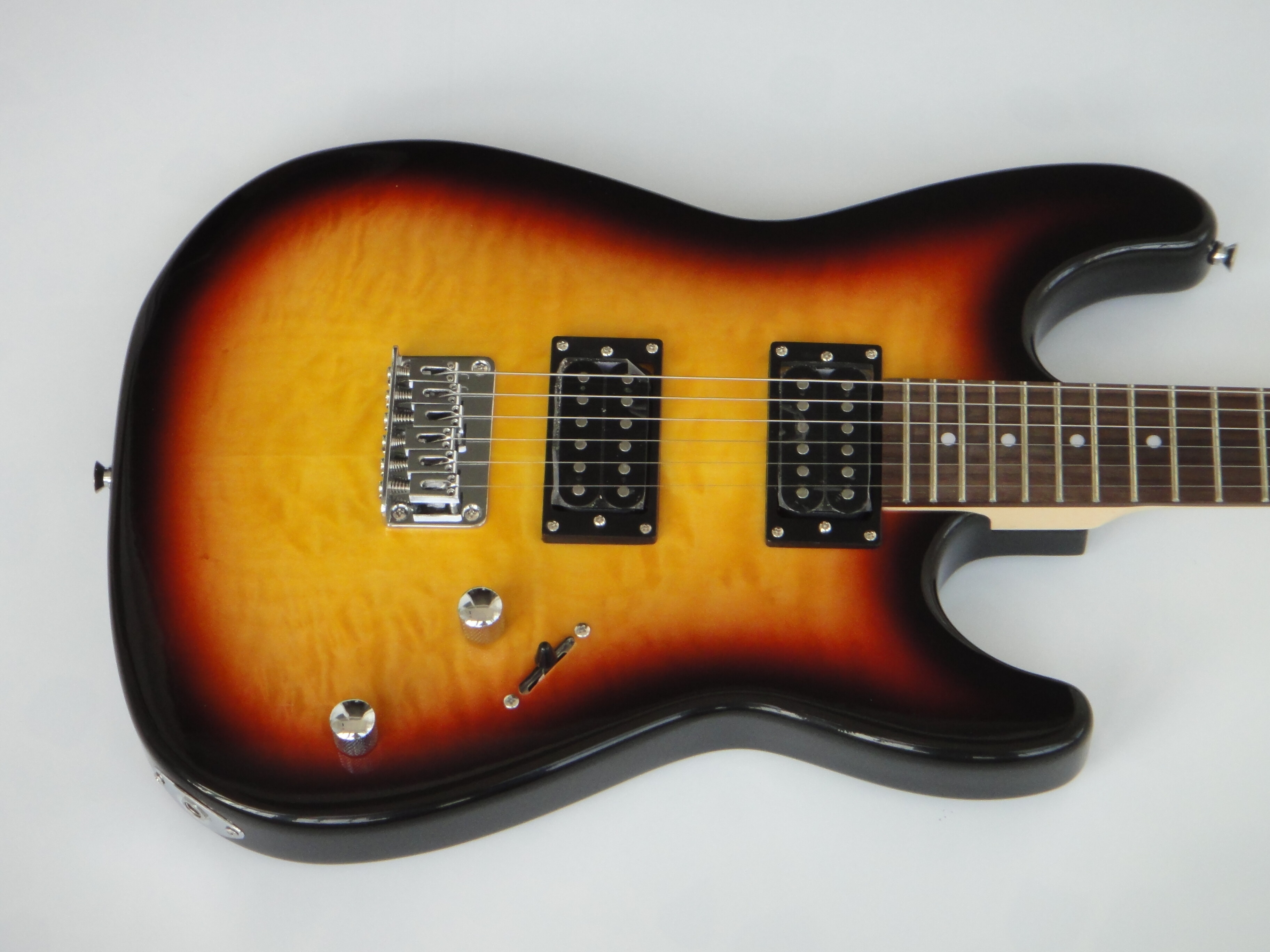 Afanti Sunburst Mahogany Body with Quilted Maple Top St Electric Guitar