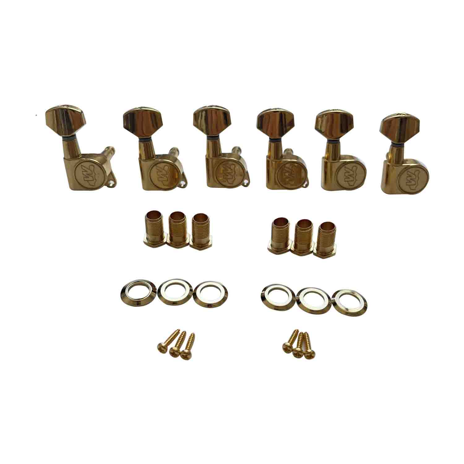 Afanti 6R-In-Line Gold Guitar Tuning Pegs Acoustic Electric Guitar Afanti 6R-In-Line Gold Guitar Tuning Pegs Acoustic Electric Guitar