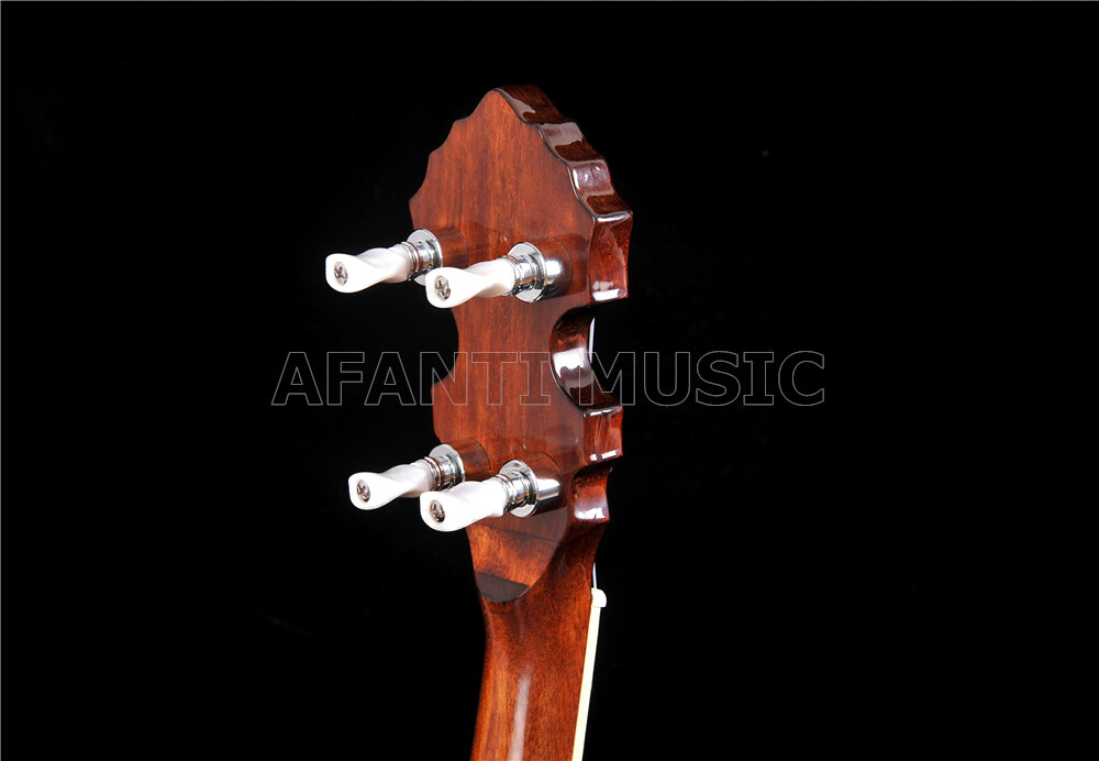 Afanti Mahogany Rim Iron Tone Ring 4 String Short Scale Banjo