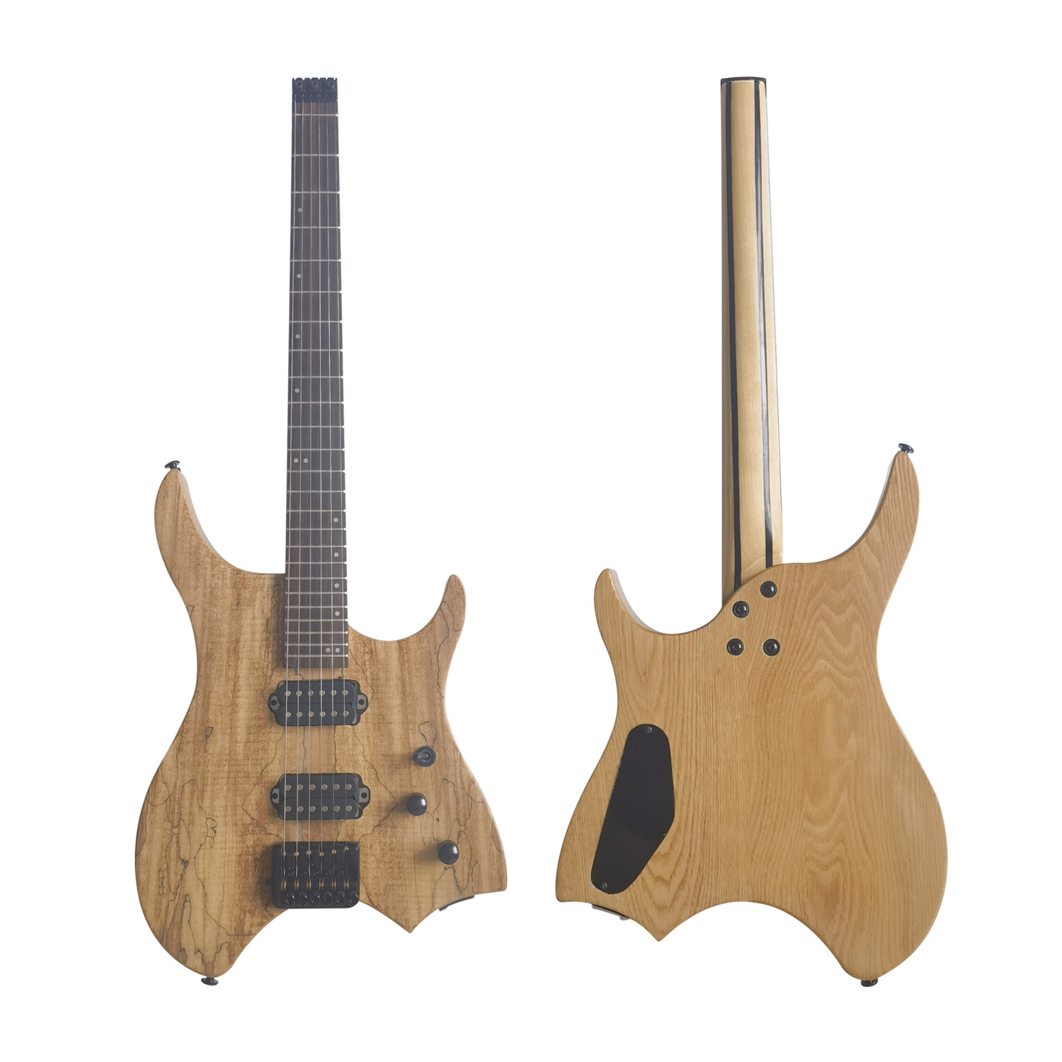 Ash body headless electric guitar with Spalted maple veneer Ash body headless electric guitar with Spalted maple veneer