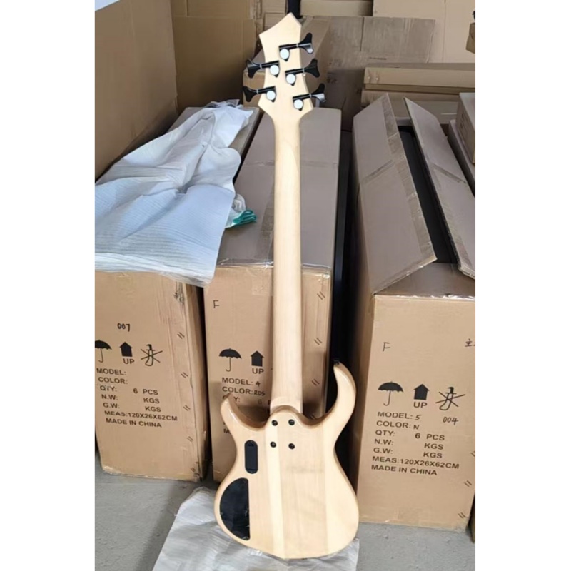 Afanti wood color 5 string electric bass guitar