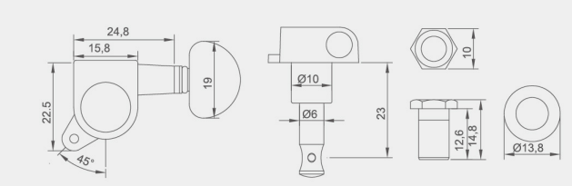 Chrome 3r3l Electric Guitar Tuning Keys
