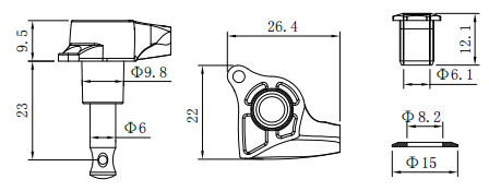 Chrome Bass Guitar Tuners 3L3R for 6 String Bass