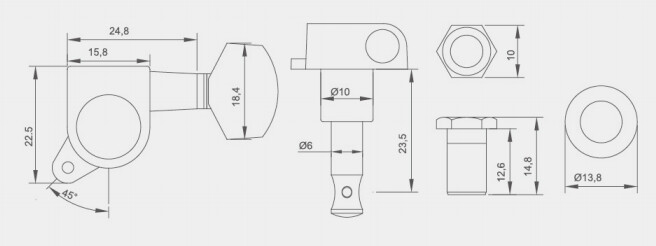 Titanium Rainbow 3L3R Sealed Electric Guitar Tuners for DIY Guitar Replacement Parts