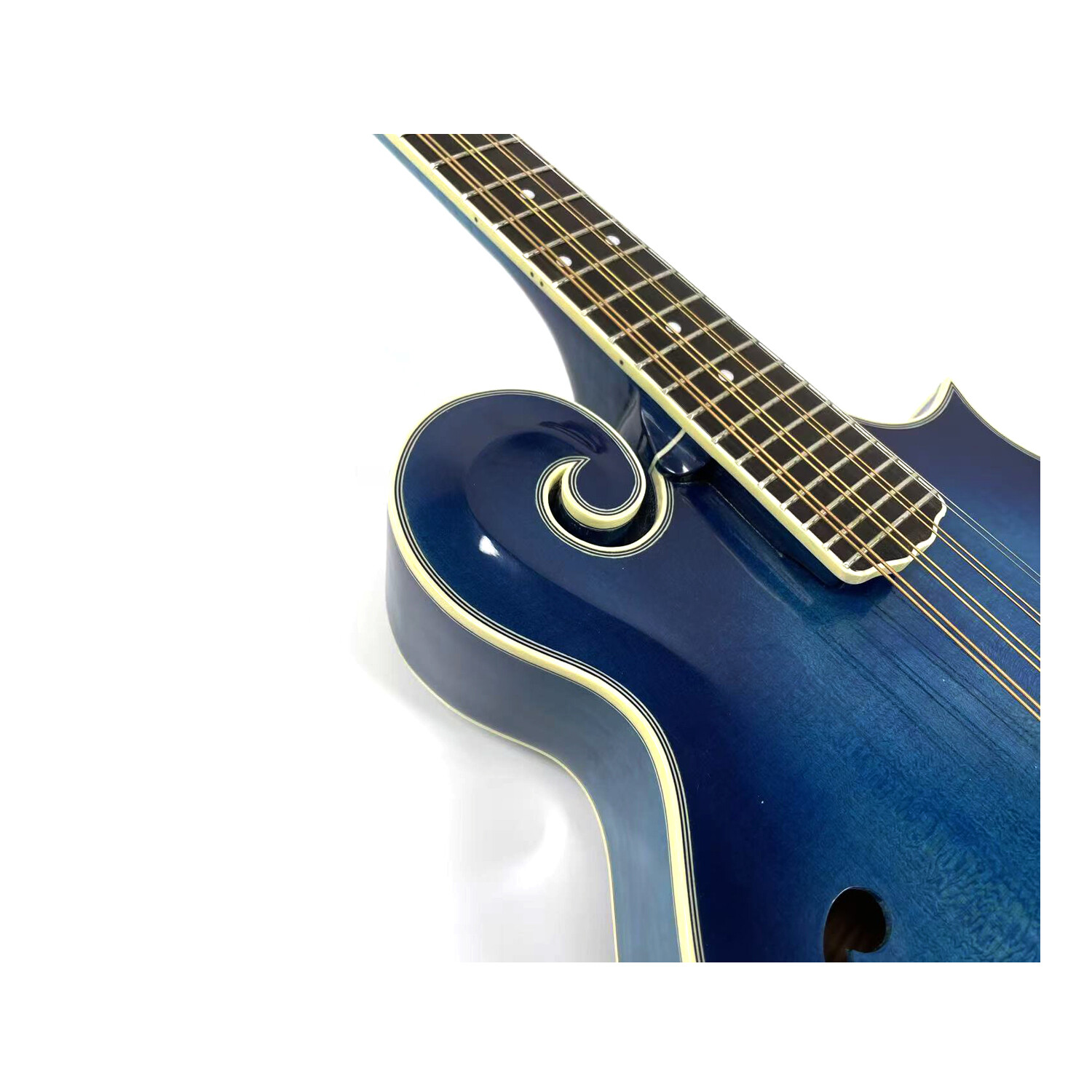 Afanti hand carved AA grade solid spruce top Blue Color Octave Mandolin