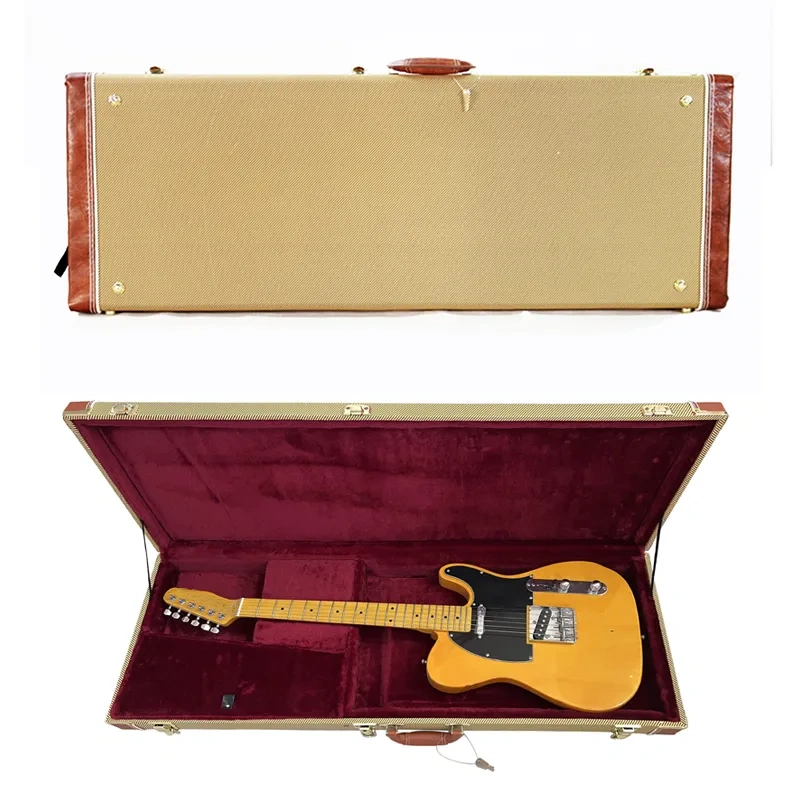 Yellow Rectangular Electric Guitar Hard Case