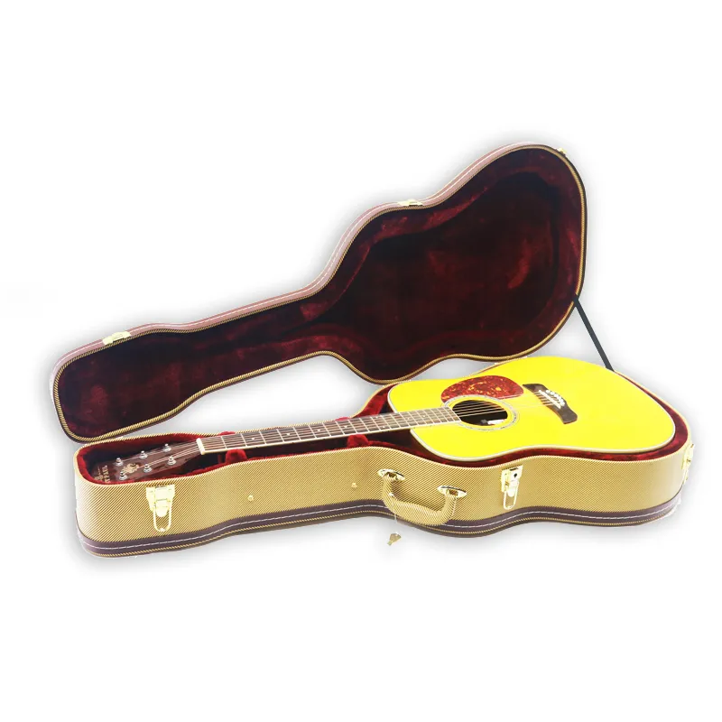 41'' Yellow Color Contoured Acoustic Guitar Hard Case
