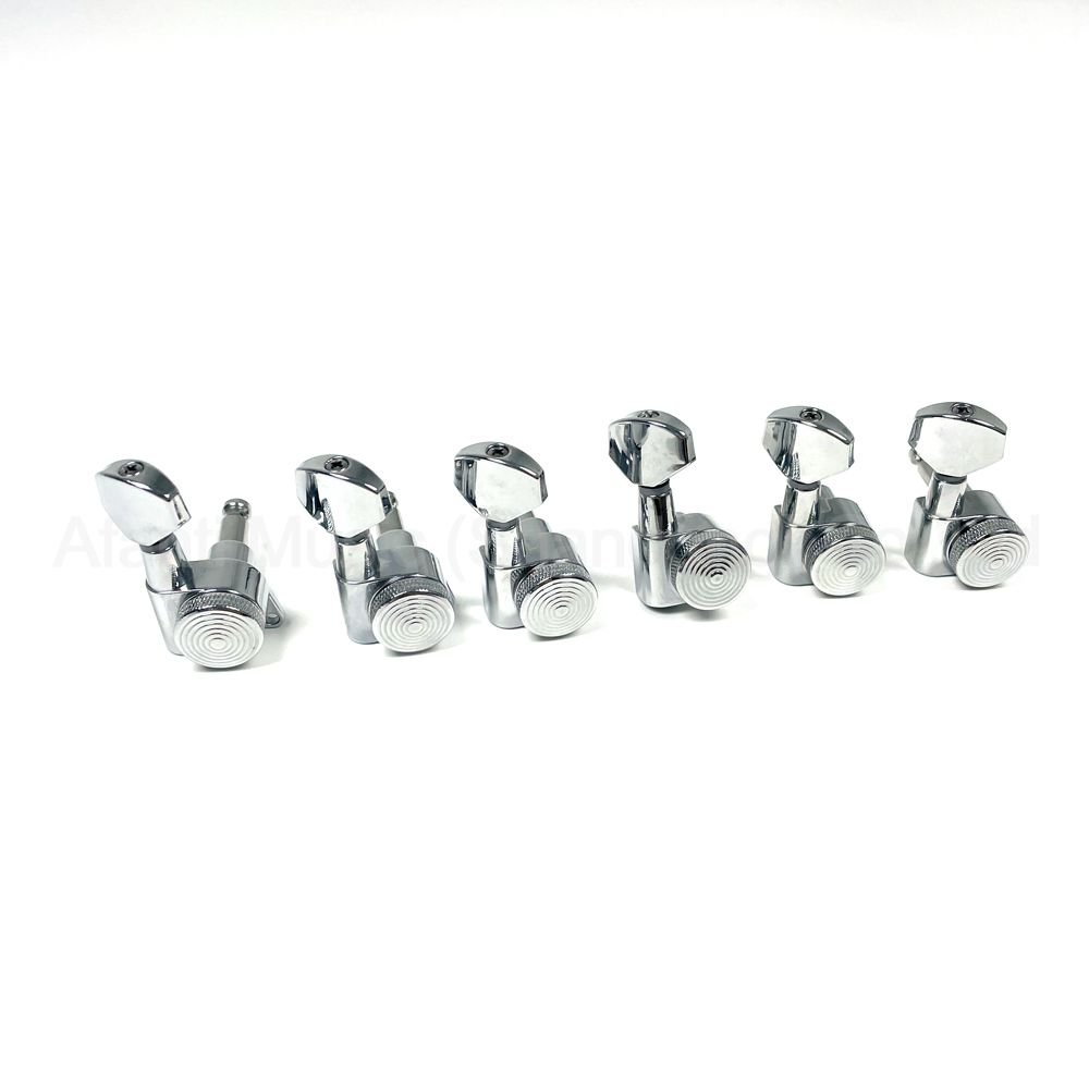 6 Inline Right Handed Guitar Chrome Locking Tuning Machine Heads