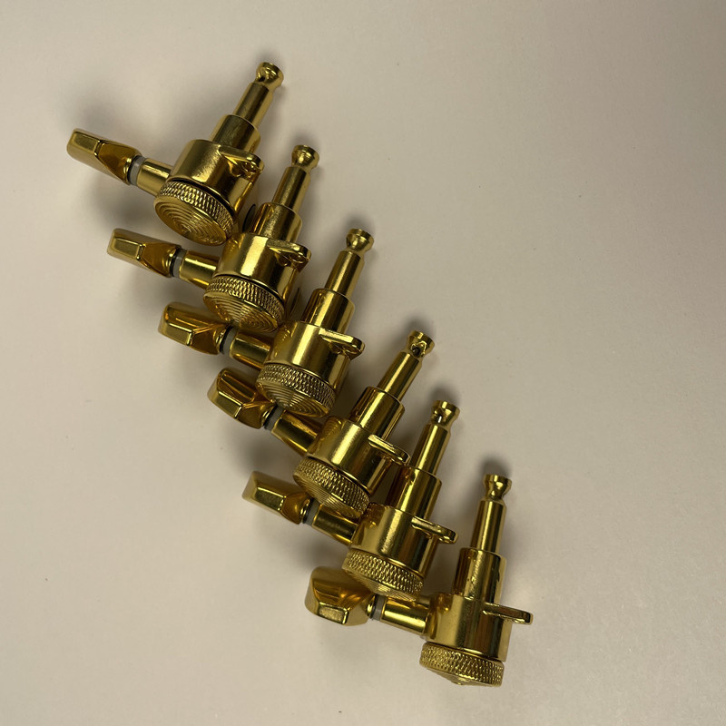 6 Inline Right Handed Gold Guitar Locking Tuning Machine Head