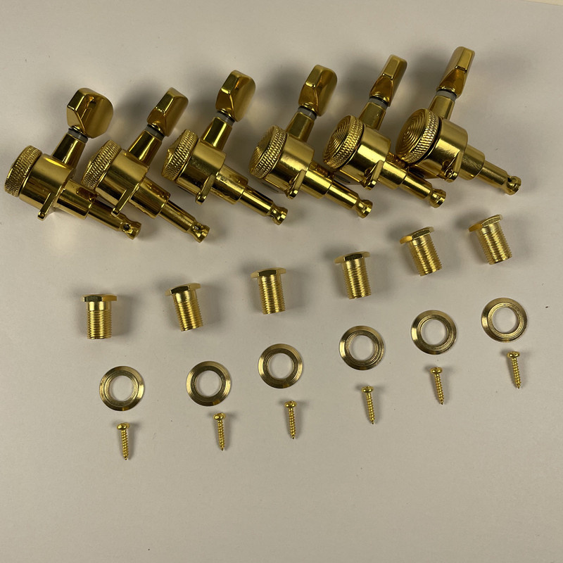 6 Inline Right Handed Gold Guitar Locking Tuning Machine Head