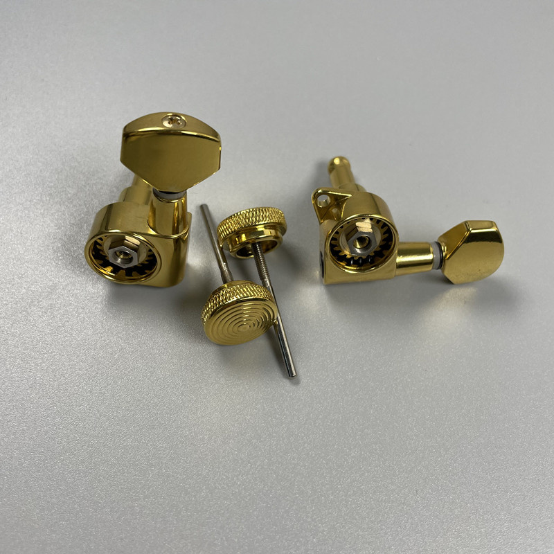 6 Inline Left Handed Gold Guitar Locking Tuning Machine Head