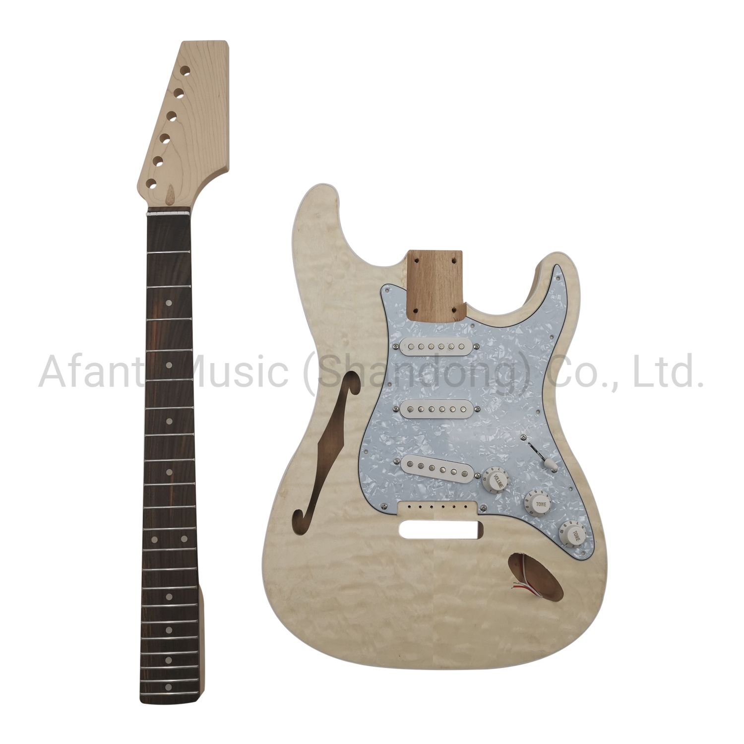 Afanti Semi-Hollow Alder Body Electric Guitar Kit