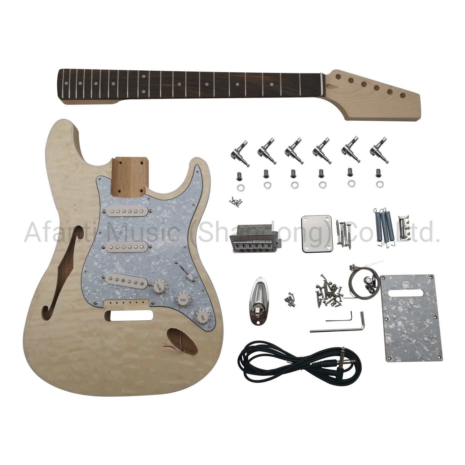 Afanti Semi-Hollow Alder Body Electric Guitar Kit