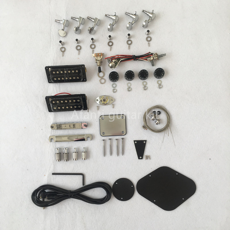 Afanti Build Your Own Solid Body Ebony Fingerboard DIY Electric Guitar Kit
