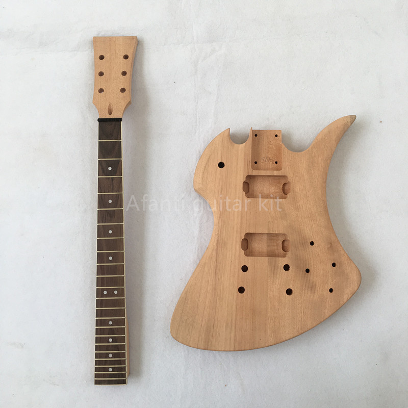 Afanti Unfinished Mahogany Body Tom Bridge DIY Electric Guitar Kit