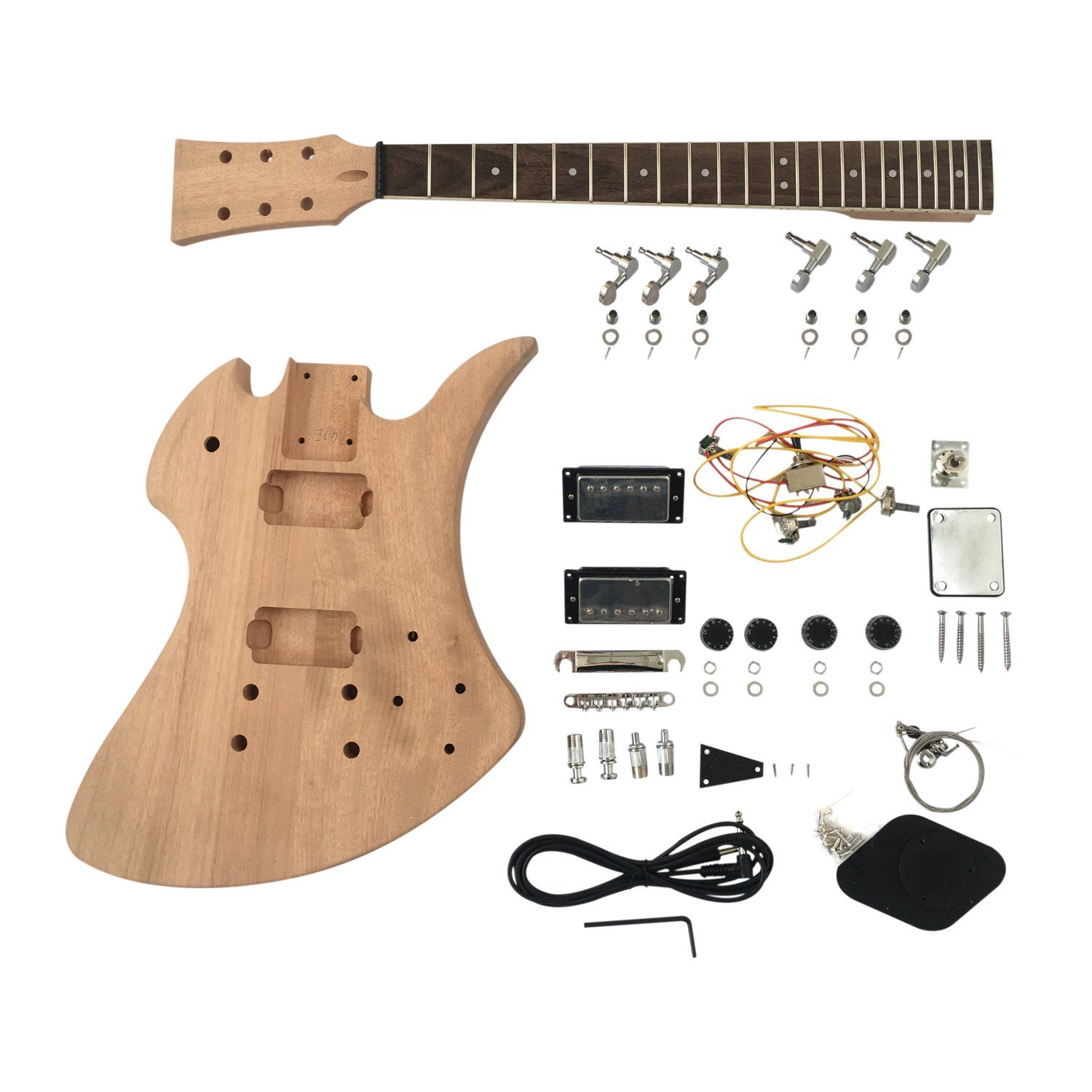 Afanti Unfinished Mahogany Body Tom Bridge DIY Electric Guitar Kit