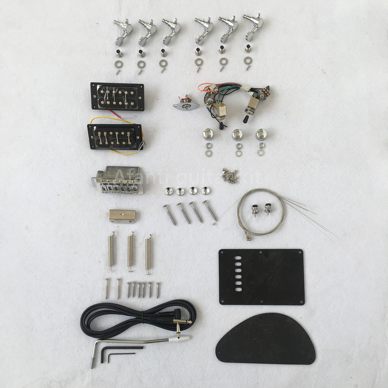 Afanti Unfinished Alder Body Tremolo Bridge DIY Electric Guitar Kit