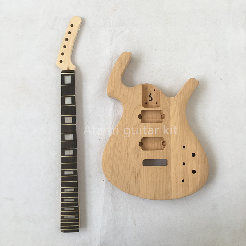 Afanti Unfinished Alder Body Tremolo Bridge DIY Electric Guitar Kit