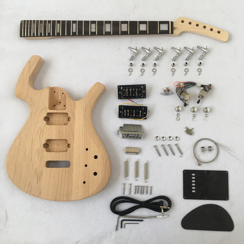 Afanti Unfinished Alder Body Tremolo Bridge DIY Electric Guitar Kit