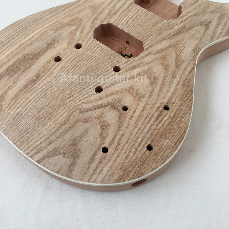 Afanti Unfinished Mahogany Body with Ash Veneer DIY Electric Guitar Kit