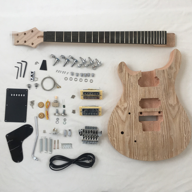 Afanti Mahogany Body with Ash Veneer Left Handed DIY Electric Guitar Kit