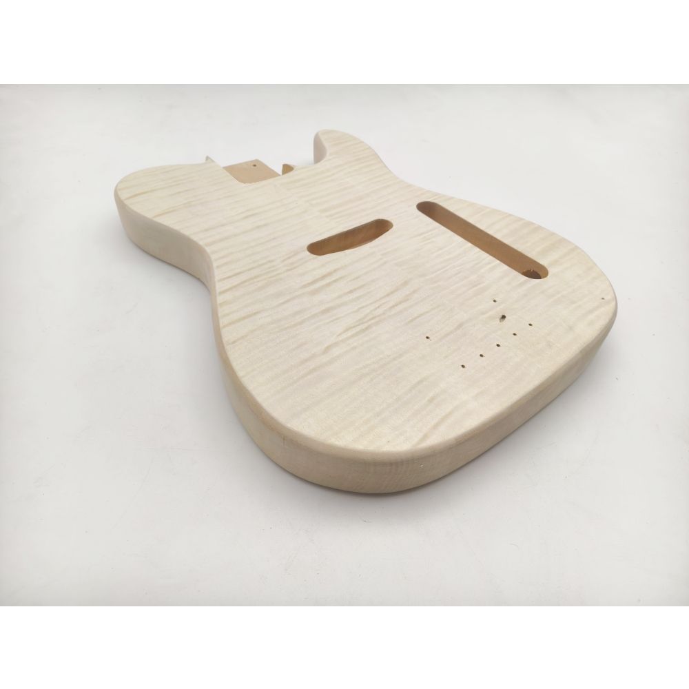 Basswood-T Style Bass Guitar Kit with Maple Neck and Skunk Stripe