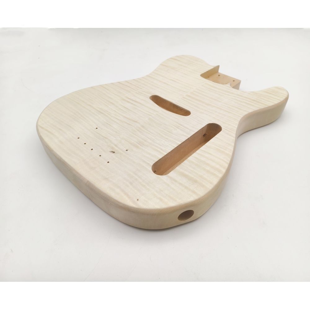 Basswood-T Style Bass Guitar Kit with Maple Neck and Skunk Stripe