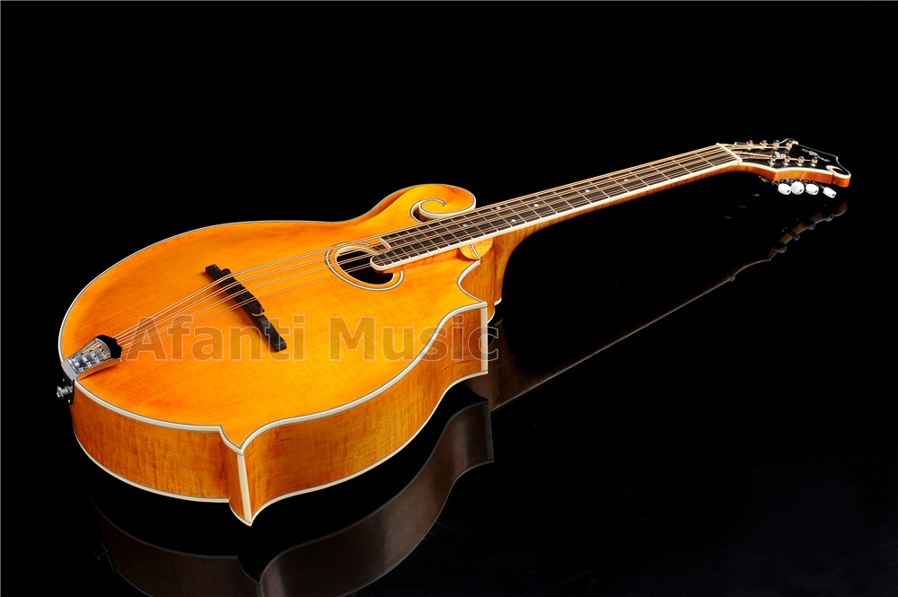 Afanti F Hole Solid Flamed Maple Dovetail Neck Joint F Mandocello