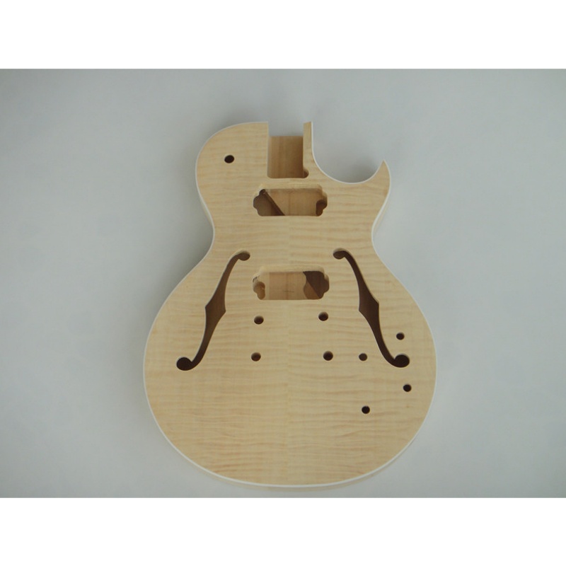Afanti Customized Semi-Hollow Body Hh Pickup Flamed Maple DIY Electric Guitar Kit