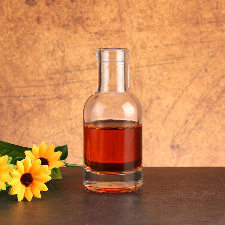 Custom mini glass liquor bottles transparent